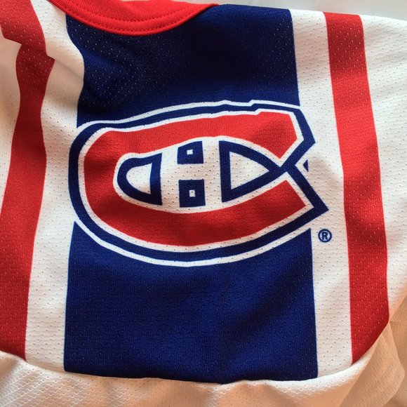 Molson Canadian Hockey Jersey Medium Montreal Canadiens Logo Red White Blue #10 - Picture 4 of 9
